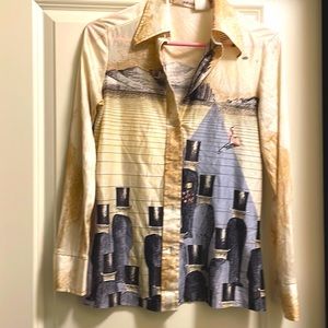 Vintage Lady Arrow button down blouse